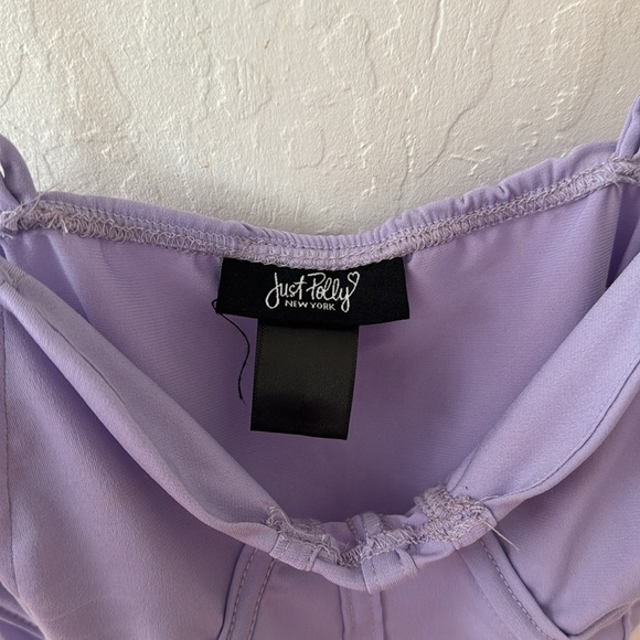 Just Polly Purple Gold Chain Crop Bustier Corset Top XS/S - Picture 4 of 7